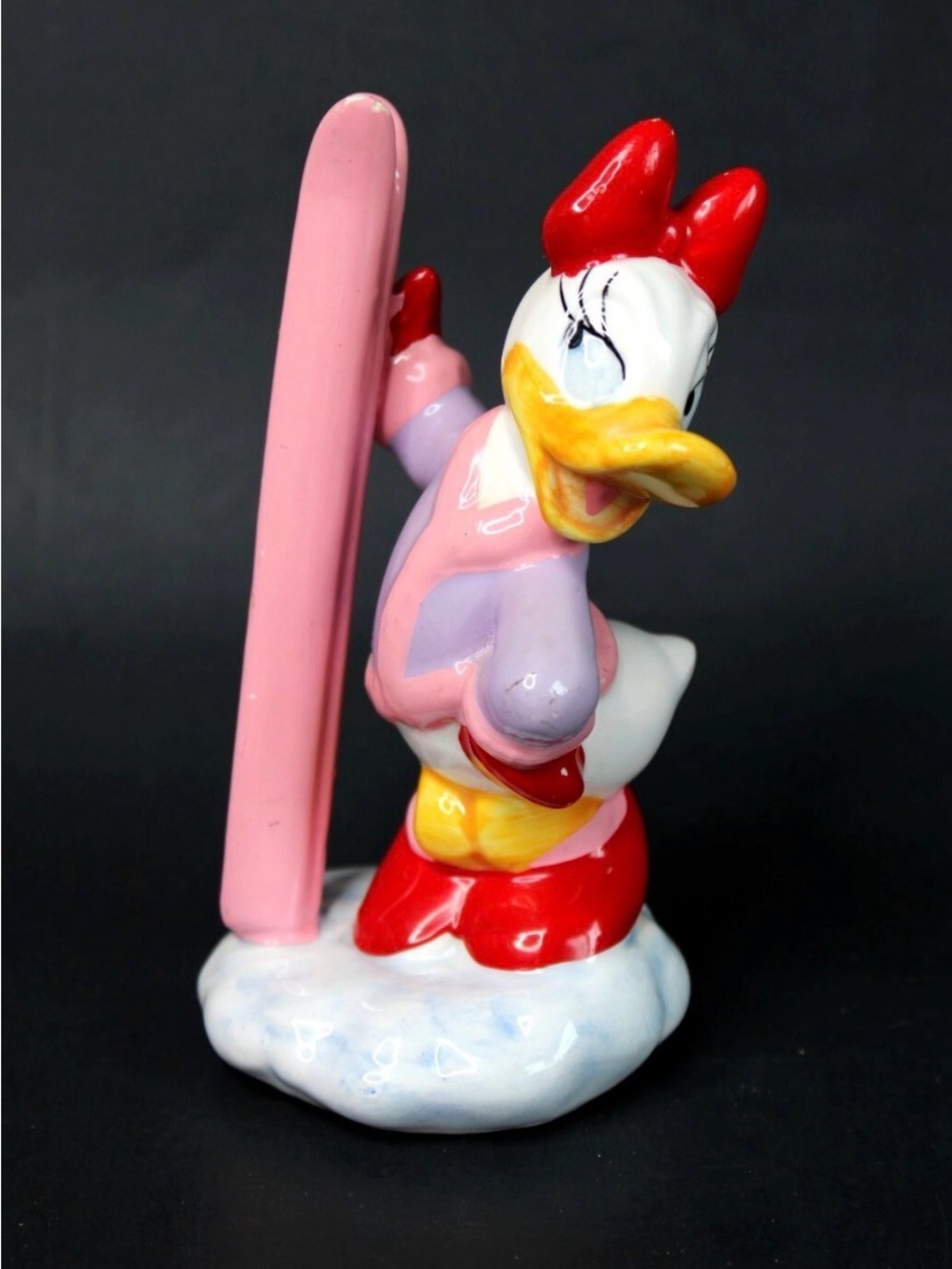 Enesco Daisy Duck Ceramic Figurine with Red, Pink, Yellow and Purple Accents